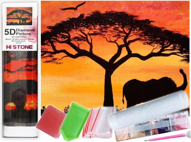 Prezenta roglin 5D Apus cu Elefant