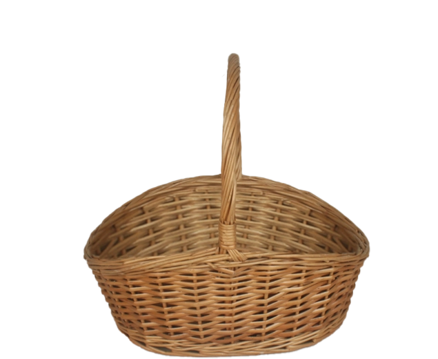 Coș din nuiele naturale cu mâner 39 × 31 × 17/35 cm