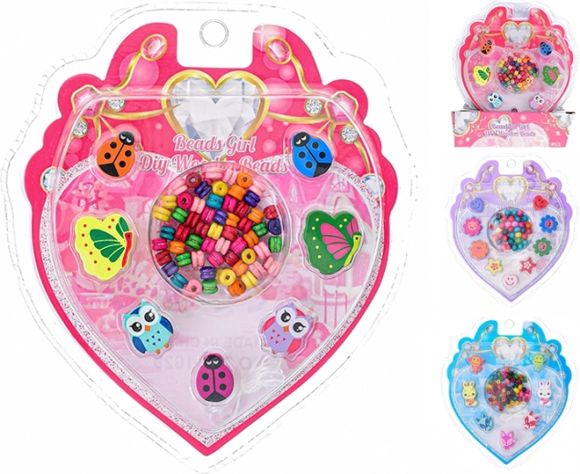 Mărgele din lemn pentru copii – gândăcei, floricele și animăluțe (8 buc)