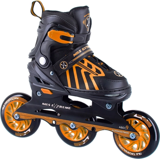 Role NILS Extreme cu trei roți de 100 mm, portocalii