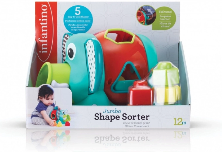 Sortator de blocuri - elefant Infantino