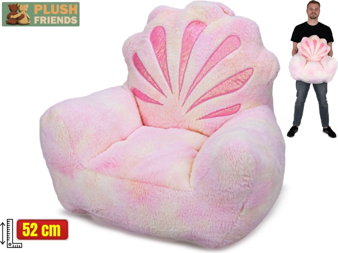 Plush Friends fotoliu din pluș în formă de scoică 52 cm