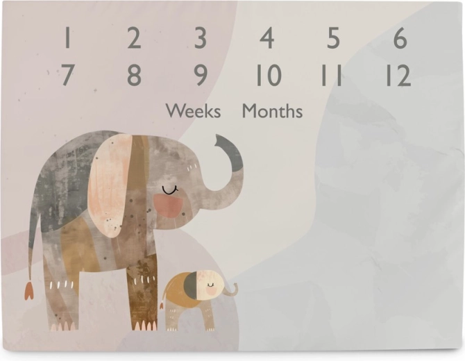 Ceba Baby saltea milestone pentru fotografiere Basic Elephant Family 92 × 72 cm