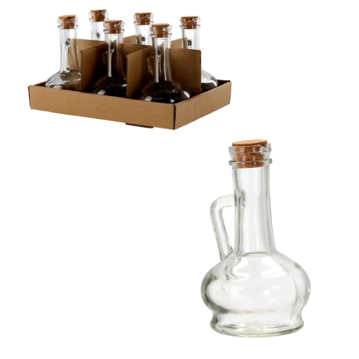 Sticlă de sticlă cu dop de plută și toartă 150 ml
