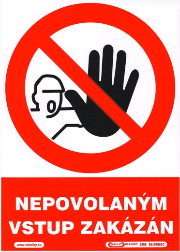 Plăcuță de siguranță autocolantă Acces interzis persoanelor neautorizate A5 (148 × 210 mm)