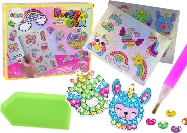 Set de autocolante cu diamante – modele colorate diverse