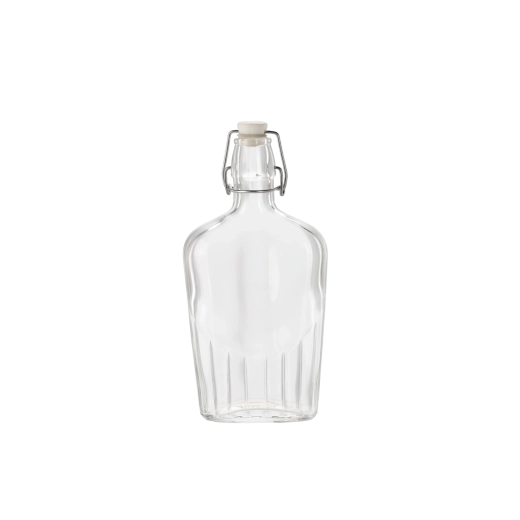 Sticlă de sticlă Fiaschetta 500 ml cu închidere mecanică