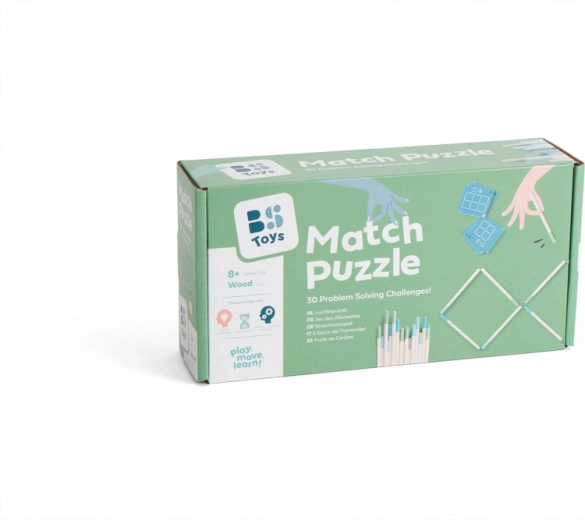 Puzzle logic din bețe de chibrit din lemn – joc logic pentru copii de la 8 ani