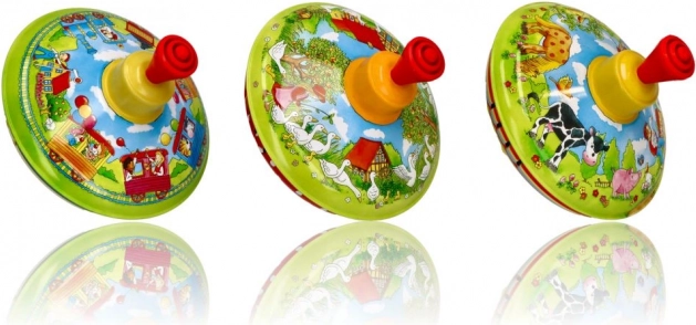 Rață clasică din metal cu imagini de la fermă