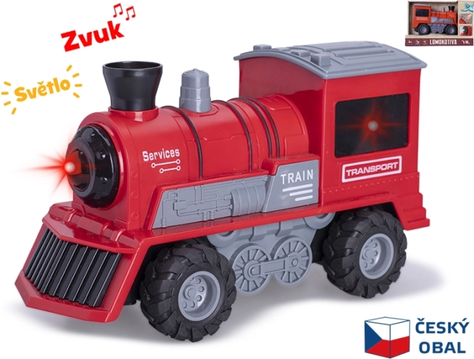Locomotivă cu lumină și sunet, roșie, 22,5 cm (1:16)