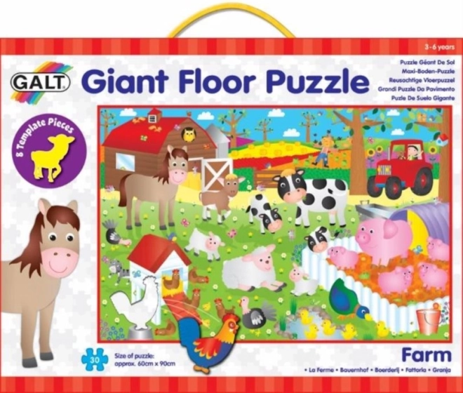 GALT puzzle uriaș de podea – fermă, 30 piese