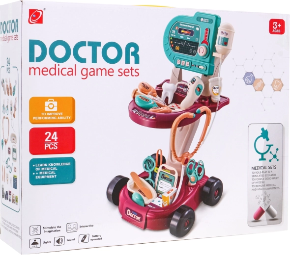 Cărucior medical pentru copii cu EKG și accesorii