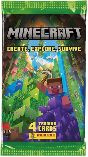 Panini Minecraft cărți de colecție seria a 3-a (Create, Explore, Survive) – plic booster 4 cărți