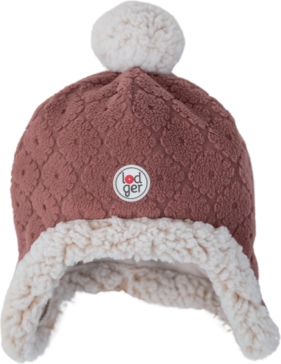 Căciulă fleece Lodger Hatter Folklore fleece rosewood 3–6 luni