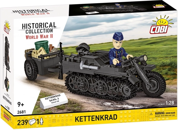 Cobi II WW Sd.Kfz. 2 Kettenkrad cu remorcă 1:28 (239 de piese)