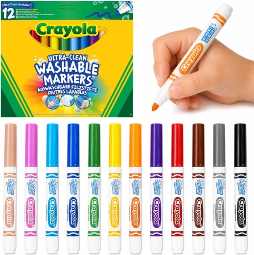 Set de markere lavabile pentru desen – 12 culori