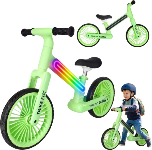 Tricicletă de împins Trike Fix Glow LED – Verde neon