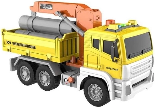 Camion de construcții cu macara și sunet