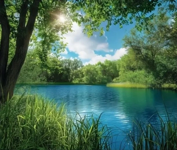 Norimpex pictură cu diamante Iaz verde în pădure 30 × 40 cm