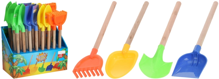 Lopățică de plajă pentru copii 42 cm cu mâner din lemn