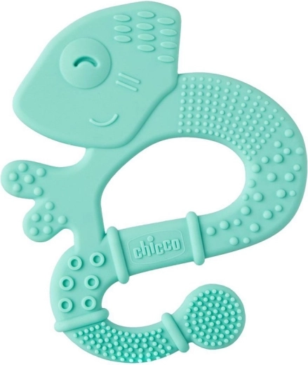 Chicco inel de dentiție din silicon Super Soft, cameleon albastru 2m+