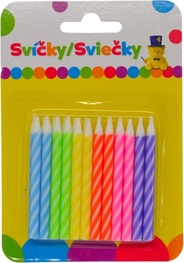 Lumânări colorate de aniversare 24 buc