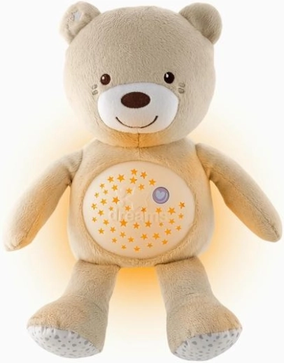 Chicco ursuleț de pluș cu proiector și muzică Baby Bear First Dreams, bej
