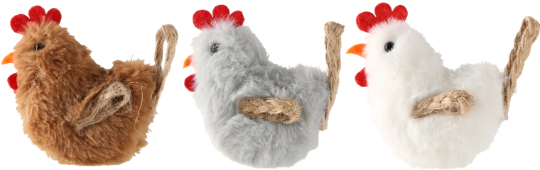 Decorațiune de Paște suspendată, găinușă 6 × 6 cm, mix de culori, 12 buc