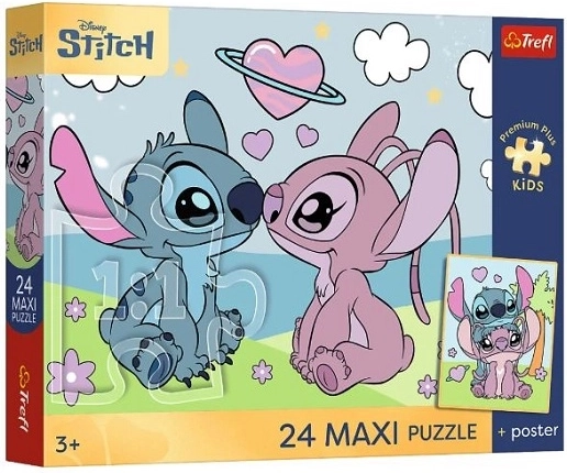 Puzzle maxi 24 de piese Premium Plus Kids: visele lui Lilo și Stitch