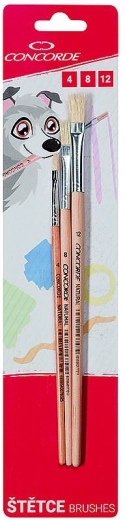 Set de pensule plate CONCORDE Natural, 3 buc
