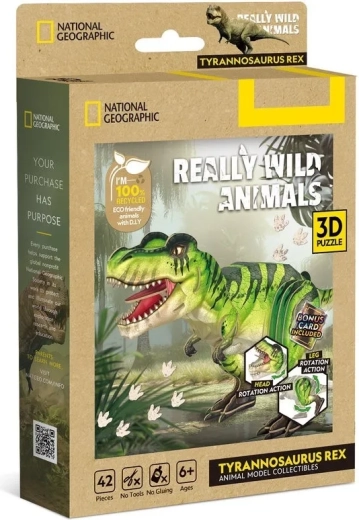 Puzzle 3D CubicFun National Geographic Tyrannosaurus rex, 42 de piese