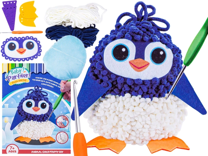 Set creativ pentru realizarea unei jucării de pluș – DIY pinguin