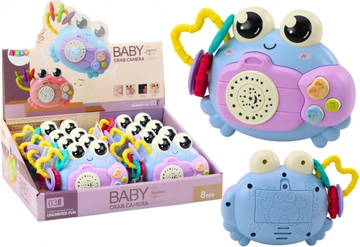 Cameră foto-crab zornăitoare Proiector sunete baterie albastru
