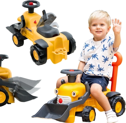 Trottuaret tractor KOMATSU cu cupă frontală și claxon