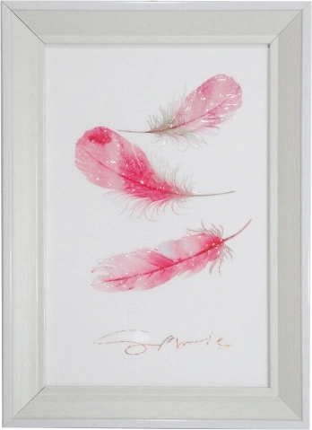 Tablou cu pene colorate 20 × 30 cm