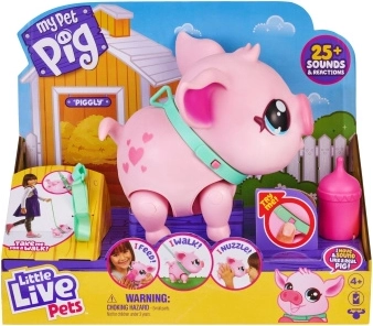 little live pets purceluș interactiv piggly cu lesă