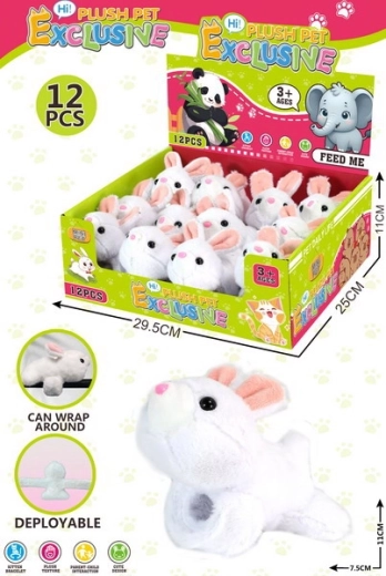 Brățară din pluș cu iepuraș 11 × 7,5 cm