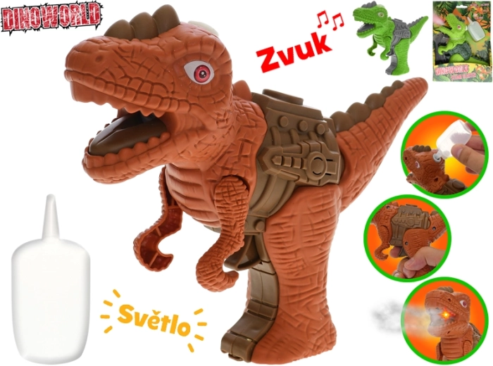 Dinozaur interactiv cu abur Dinoworld 17 cm