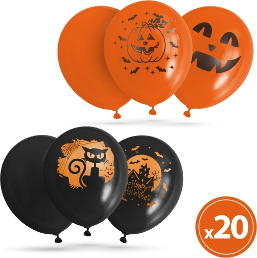 Set de baloane de Halloween, 20 buc.