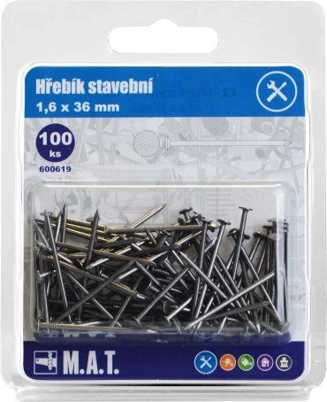 cuie de construcții 36 × 1,6 mm, 100 buc