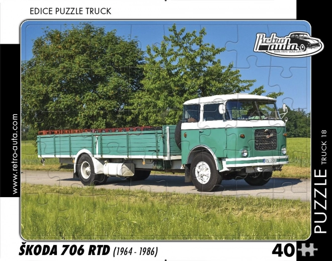 Puzzle Retro auto Șkoda 706 RTD – camion, 40 piese