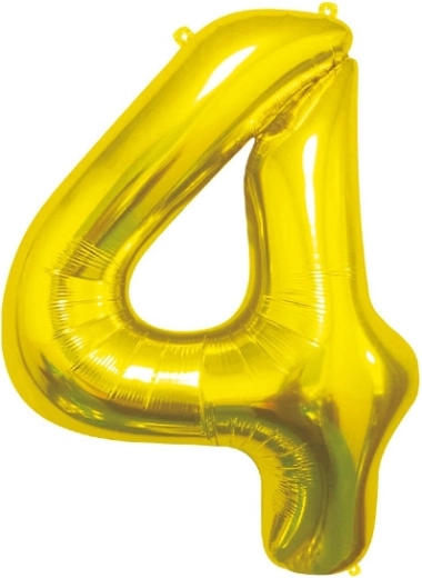 Balon folie cifră 4 auriu 85 cm