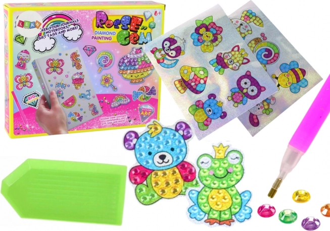 Set de pictură cu diamante – autocolante colorate cu animăluțe