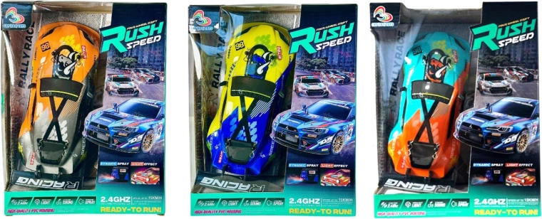 Mașină RC de drift cu telecomandă, cu lumini, sunete și abur + încărcător