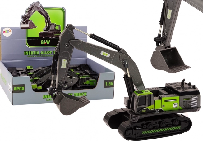 Excavator pe șenile din metal 1:55 Negru-Verde