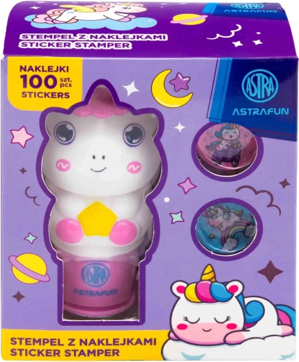 Ștampilă Astra cu 100 de autocolante – unicorn