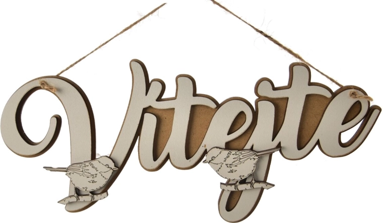 Plăcuță din lemn „Bine ați venit” 31 × 15 cm