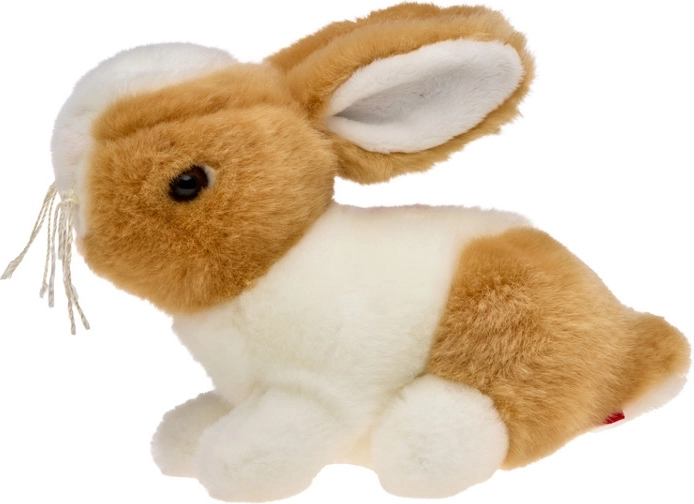 Iepuraș de pluș maro-alb, 16 cm
