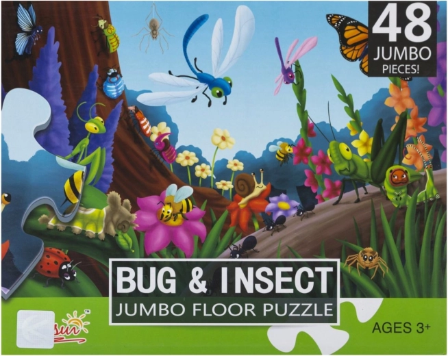 Puzzle XXL pentru copii – lumea insectelor, 48 piese - 1 bucată