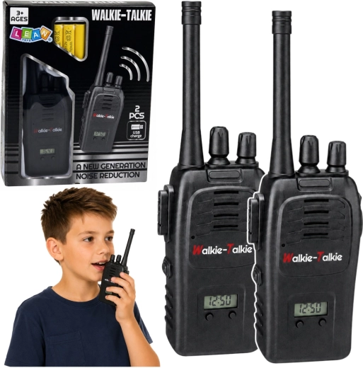 Stații walkie-talkie pentru copii cu încărcare USB, reducere a zgomotului și rază de acțiune 200 m (2 buc.)